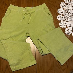 Terrycloth Green Wide Leg Sweatpants Izod